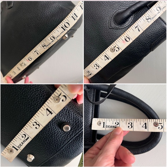 Suarez New York Italian black leather bag small satchel 3-compartments 2 ways - Picture 16 of 16